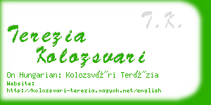 terezia kolozsvari business card